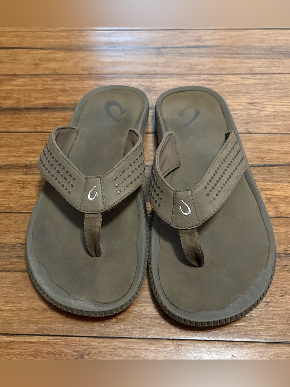 Olukai Ulele Men’s Water Ready Beach Flip Flops Sandals Mustang Mineral Size 12 - Picture 2 of 9